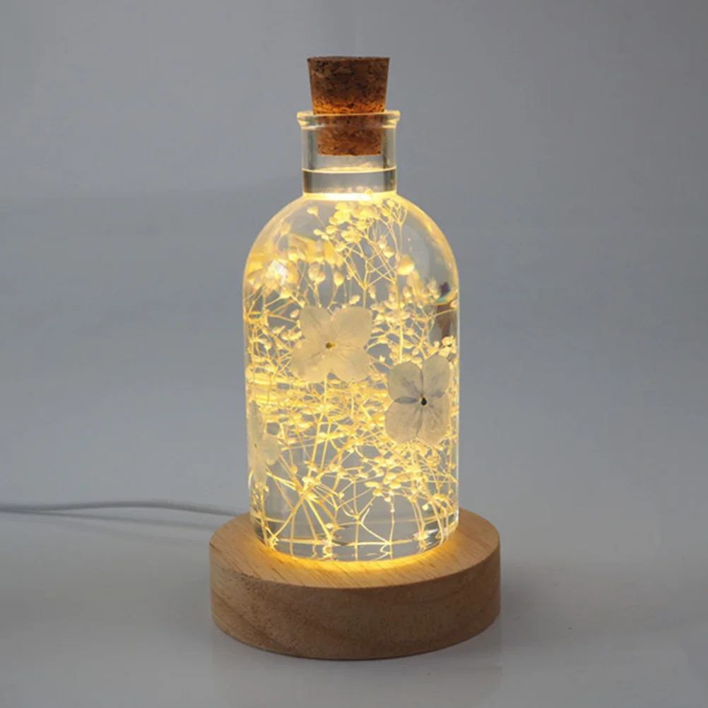 

1Set Night Light Mold with Sturdy Wood Base for DIY LED Lamp Home Decoration Bottle Light Party Wedding Birthday Gift