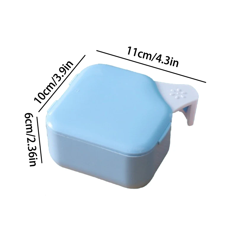Denture Bath Box Organizer Dental False Teeth Storage Box With Hanging Net Container Cleaning Teeth Cases Artificial Tooth Boxes