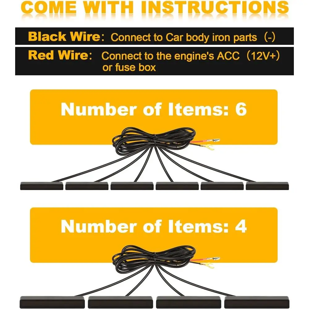2024-2025 F150 LED-Frontgrillleuchten mit bernsteinfarbenen Warnlampen (6er-Set)