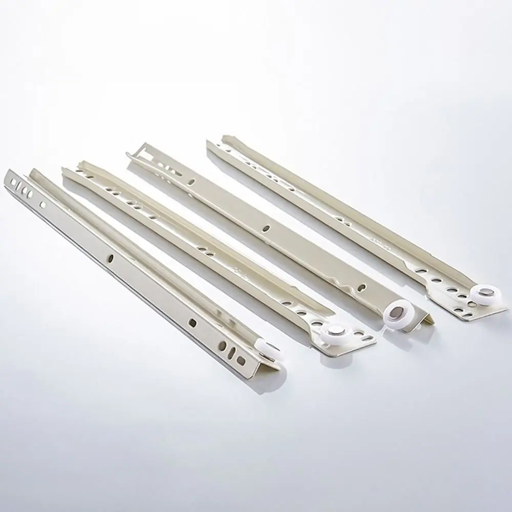 1 زوج كتم اثنين قسم درج المسار الشرائح خزانة القضبان سماكة الجدول شلال الملابس خزائن بكرة بكرة الأثاث الشريحة #3