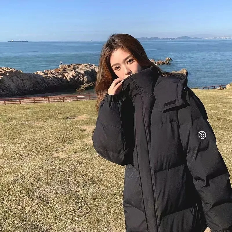 

2025 Winter coat Women's Korean version Loose Thick Cotton Jacket Windproof Woman Hooded Coats Female Casual Long Parka Overcoat