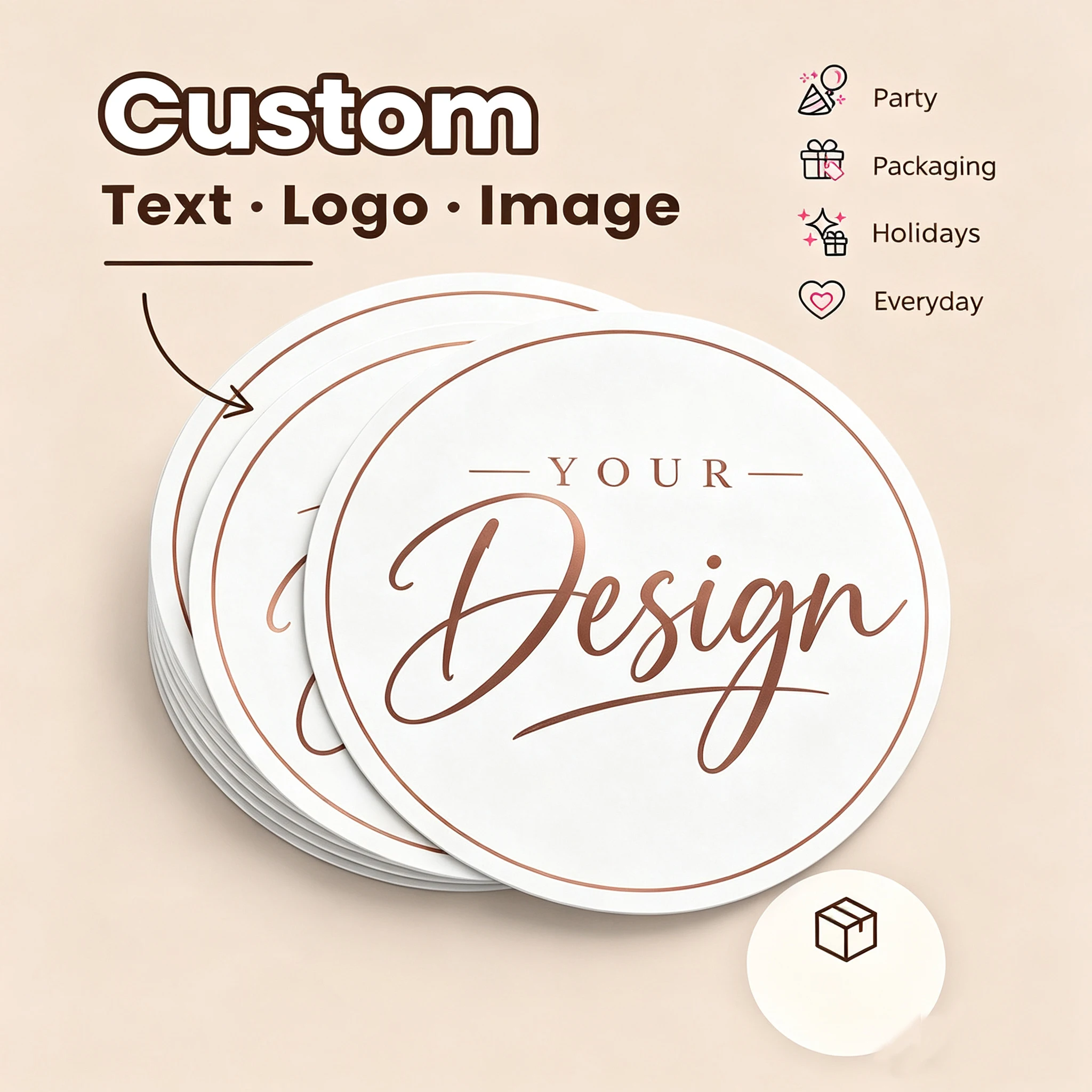 1-100PCS Custom Stickers Personalized Round Waterproof Stickers Book Markers Notebook Tags Scrapbook Journal Decor for DIY Lover
