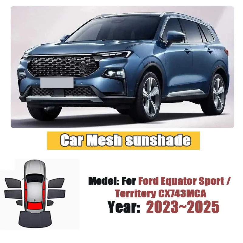 Car Window Sunshade For Ford Equator Sport Territory CX743MCA 2023-2025 Visor Mesh UV Protection Shade Blind Auto Accessories view 2