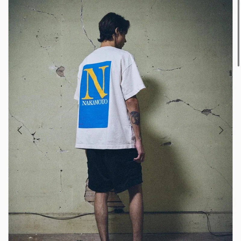 Satoshi Washing Retro Short Sleeve Tee Men Women Oversize Cotton Lovers High Quality Summer Tshirt