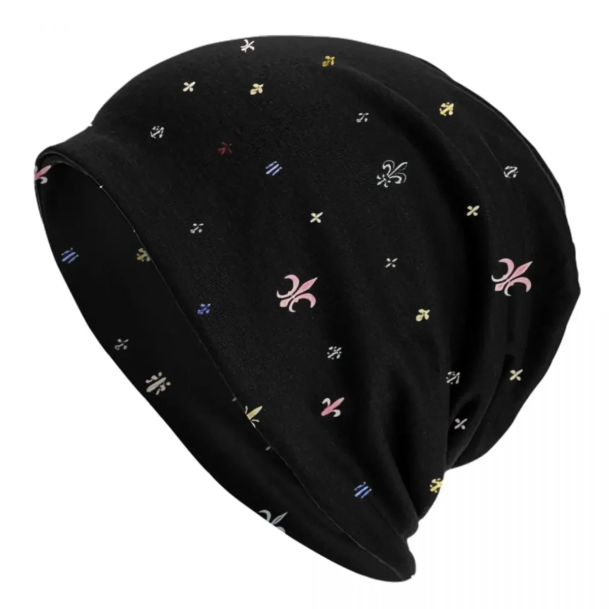 Elegant Lily Flower Fleur-De-Lys Caps Fashion Unisex Outdoor Skullies Beanies Hat Spring Warm Dual-use Bonnet Knitting Hats