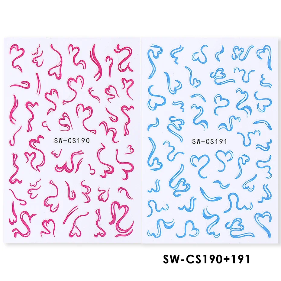 2 stuks zoete element nail art stickers eenvoudige bloem hart kersen aardbei kawaii stickers kleurrijke boog vlinder manicure sliders