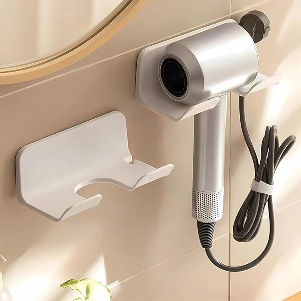 Hair Dryer Holder Bathroom Self Adhesive Wall Shelf Wall Mounted Hair Straightener Dryer Hair Stand Organizer Shelves