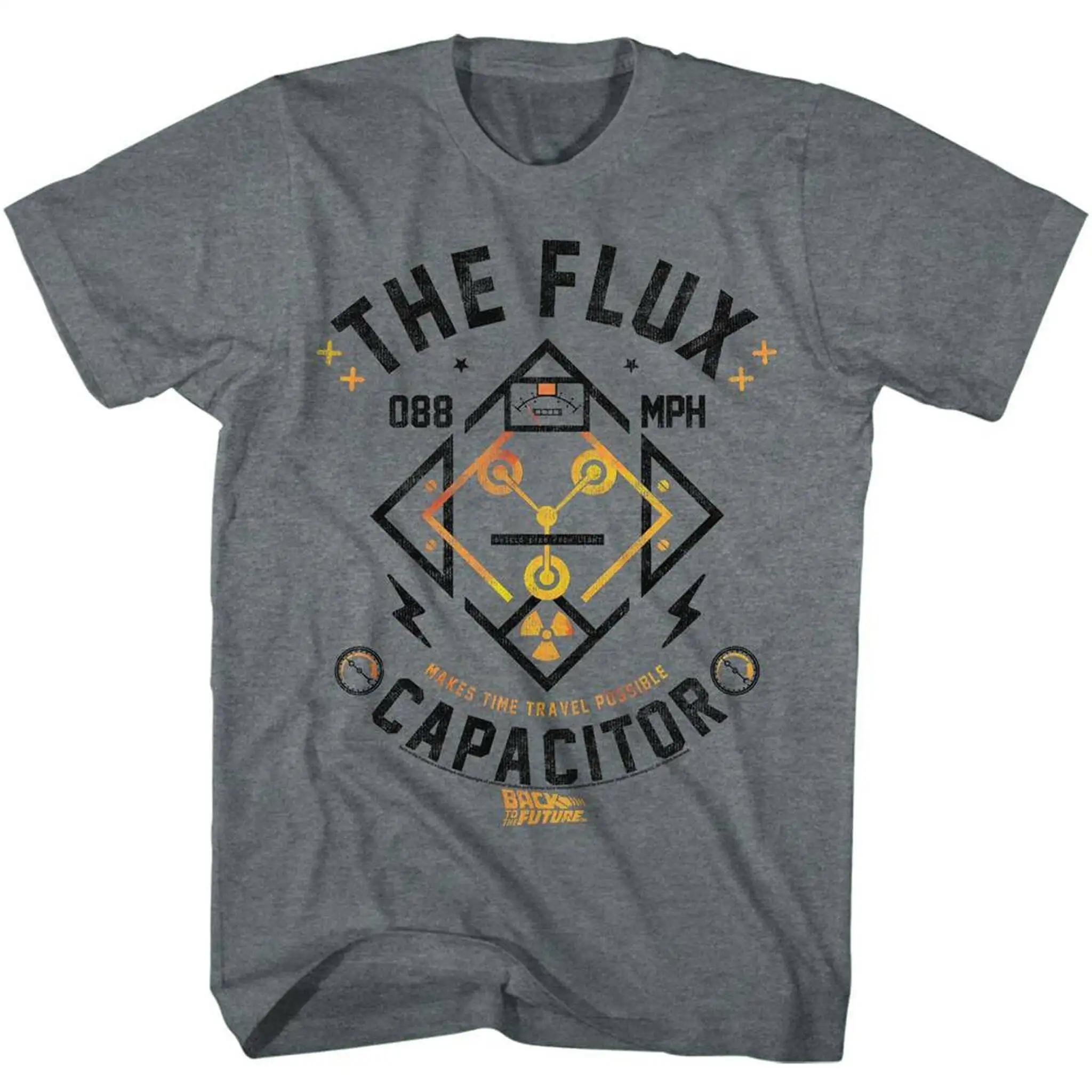 Back To The Future Flux Capacitor Graphite Adult T Shirt