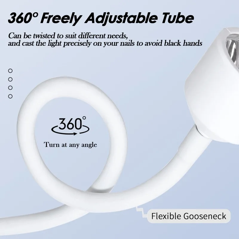 15v-2A LED NailEquipment Lamp UV Gel Curing Draagbaar Licht USB Gel Nagels 360 °   Vrij verstelbare buisdroger kunstdecoratiegereedschappen