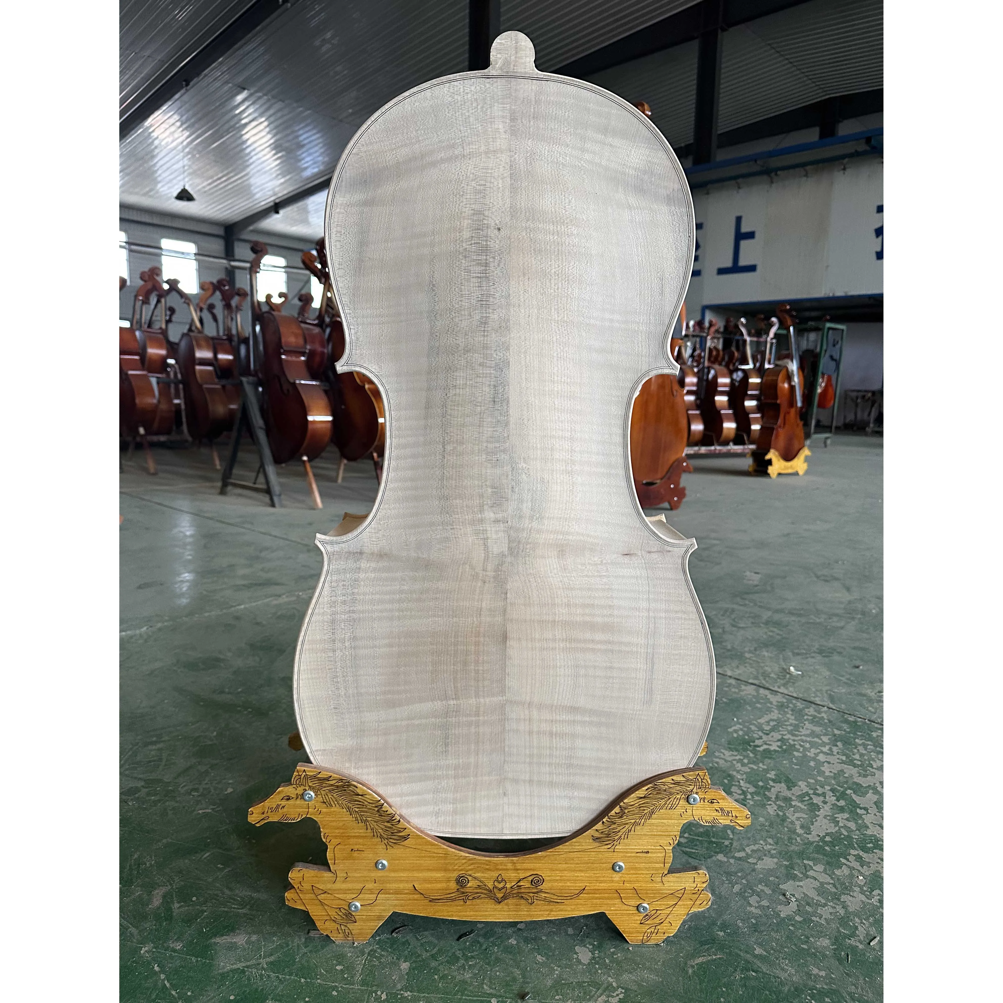 

AAA white stubble 4/4 semi-finished cello, solid wood, maple tiger, white cello