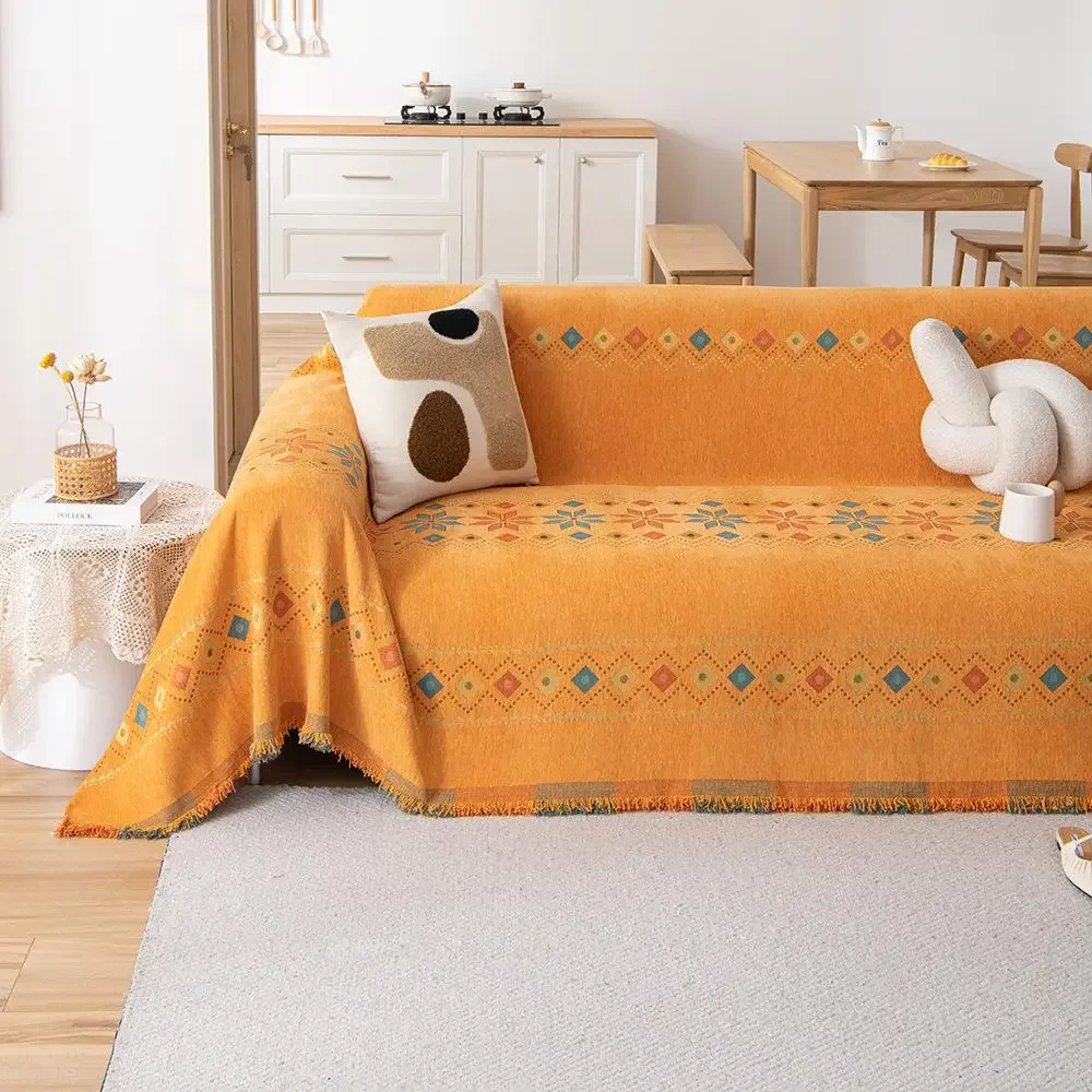 1pcs Bohemian Sofa CushionFour Season Universal Anti Slip Leather Seat Cover Anti Cat Scratching Bed Furniture Protrctor
