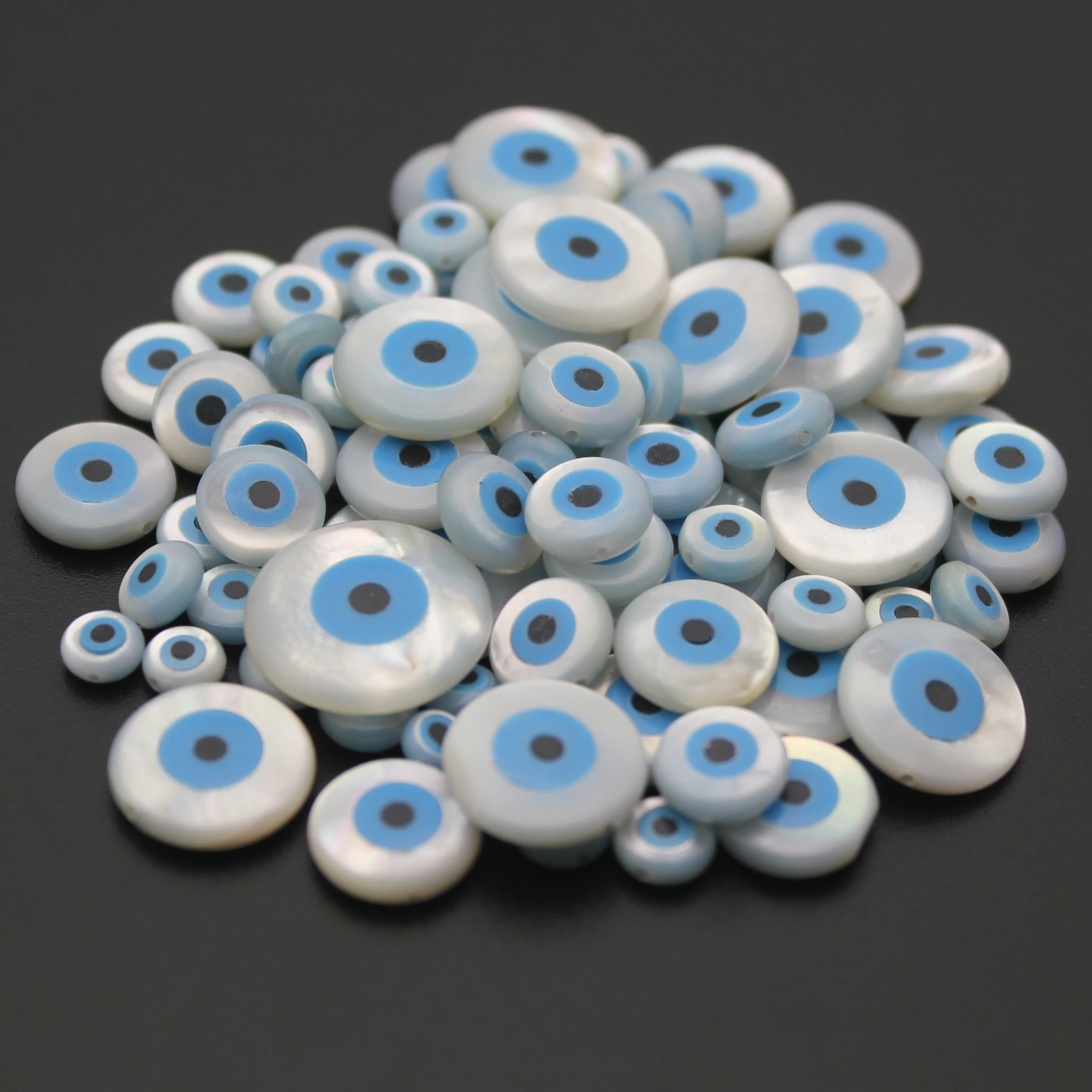 

5pcs Natural Circular Shell Beads Evil Devil's Eye Used For Jewelry Making DIY Necklace Bracelet Accessories