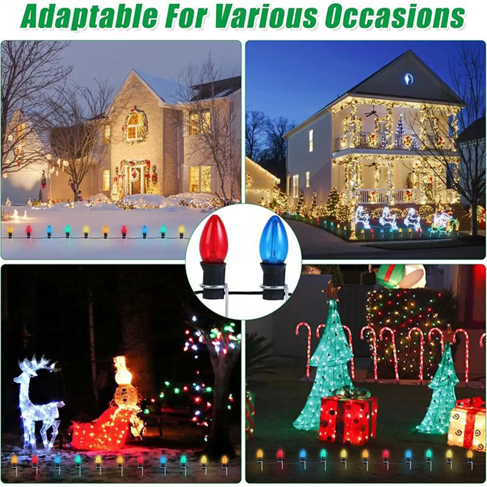 Stakes For Outdoor Lights 12-Inch Lawn Ground Party Decor Christmas Pathway Outdoor Lights Stakes For Pathway Patio Walkway