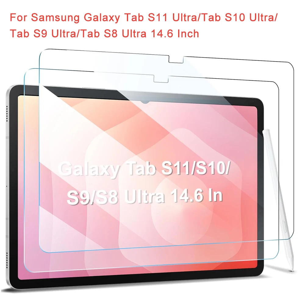 

Защитная пленка для экрана Samsung Galaxy Tab S11 Ultra/ S10 Ultra/ S9 Ultra/ S8 Ultra 14,6 дюйма, пленка из закаленного стекла без пузырей
