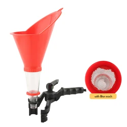 Safety Funnel with Strainer – Funnel for Oil, Fuel, Gas, Automotive Oil and Household Uses, Wide Neck Plastic Funnel