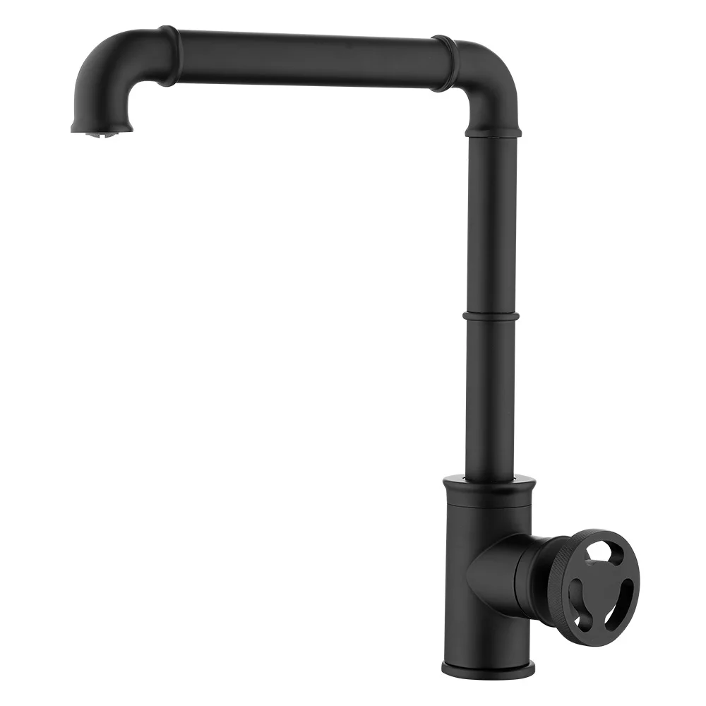 

Промышленный стиль, кухня, горячая и холодная вода, смеситель, полностью медный, вращающийся, раковина, раковина для овощей, золото.