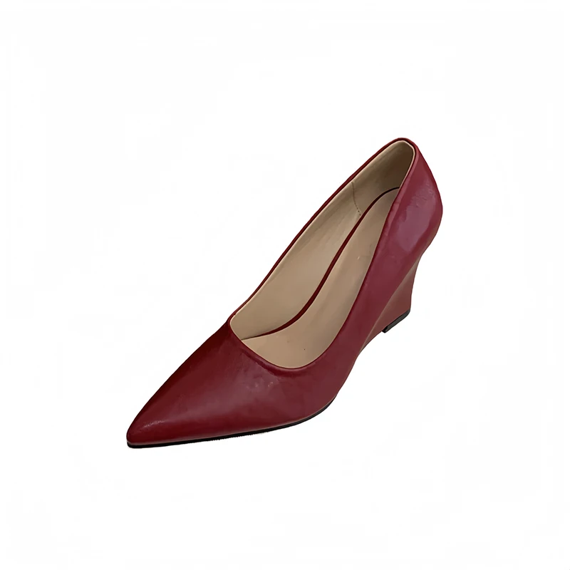 Black Wedges High Heels 8cm Red Ladies Shoes Elegant Pointed Office Pumps Summer Woman Spring Shoes 2026 New Arriavl