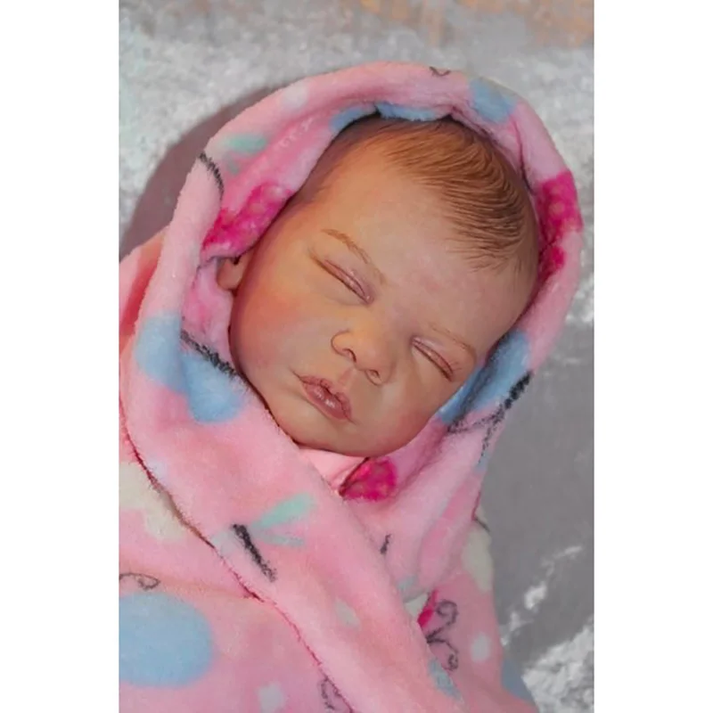 

48CM Already Painted Reborn Baby Dolls Romy Sleeping Girl Finished Newborn Doll Toy Soft Vinyl with Cloth Body Reborn Dolls Gift