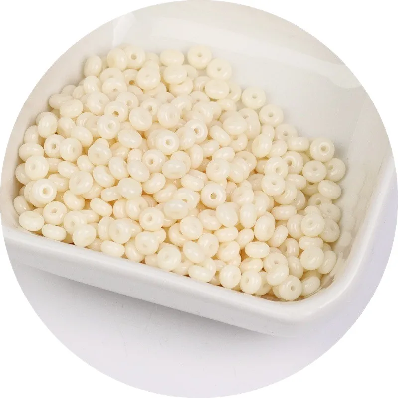 Multi-Size Multi-Shape Beige Glass Rice Beads 10g/30g for DIY Handmade Woven Material Loose Beads Crafting