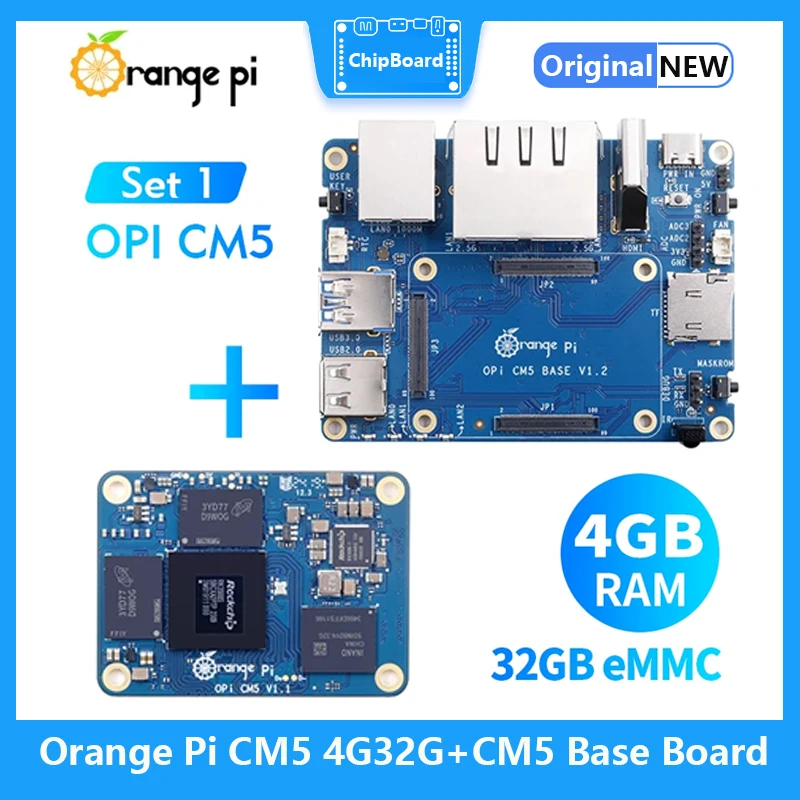 Placa Base Orange Pi CM5 4G 32G + CM5, módulo de computadora DDR4 RK3588S, Mini PC, WiFi, Bluetooth BLE Orangepi CM5, placa única