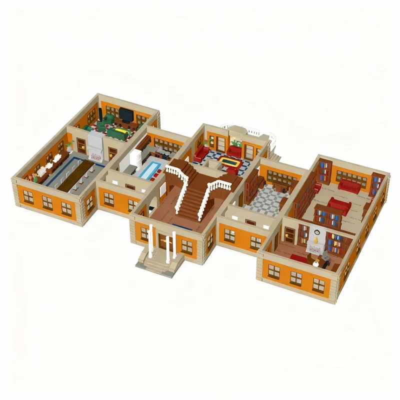 

NEW 8437PCS MOC Architecture Xavier Institut Ground Floor Model Custom Brickss DIY Assembly Display Home Decor Gift Collectible