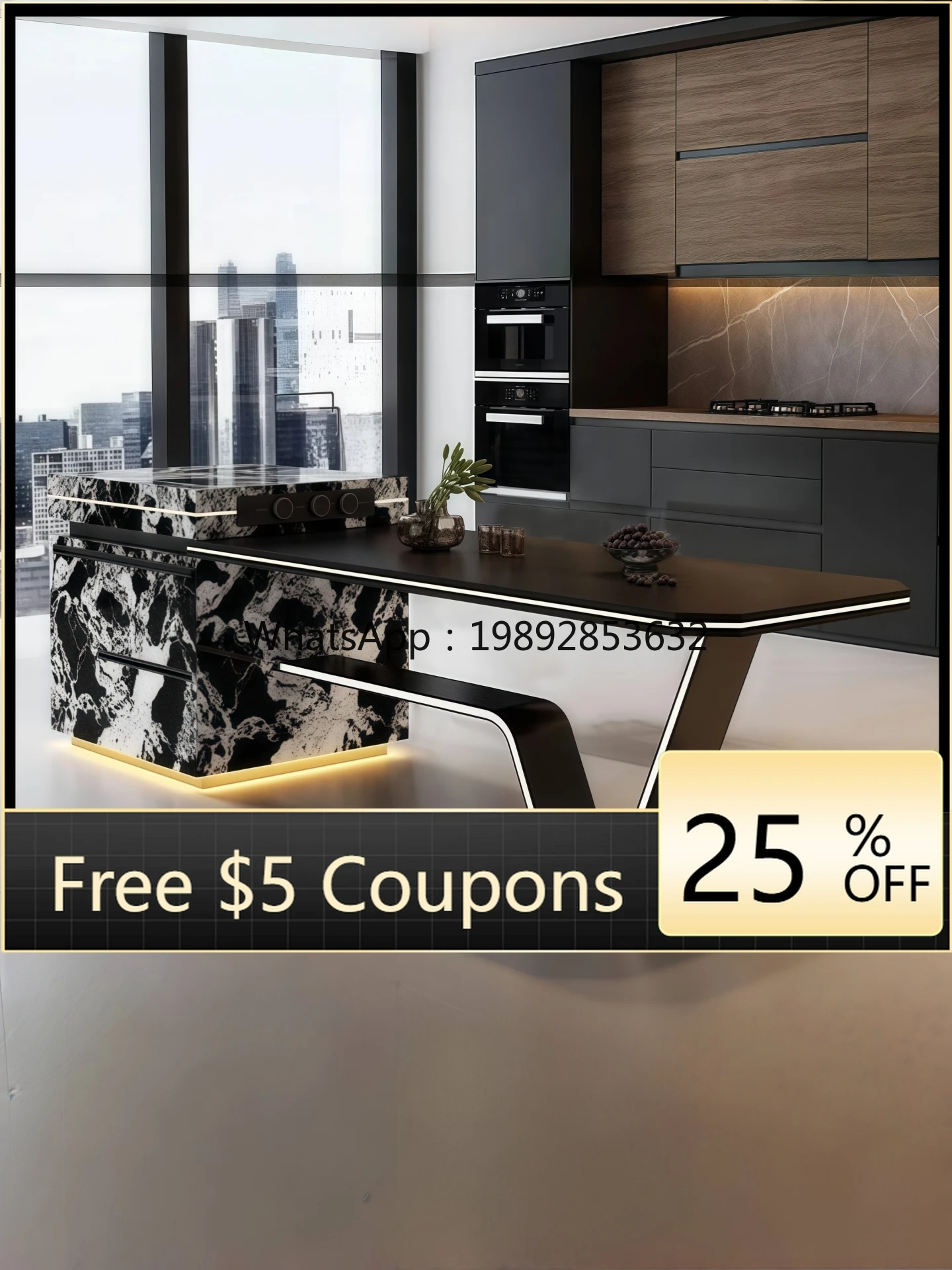 YFY Italian Style Light Luxury Rock Board Island Table Dining Table Integrated Home Modern Minimalist