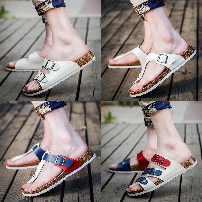 Fashion Women men Slippers Flip Flops Summer Beach Cork Shoes Slides Girls Flats Sandals Casual Shoes Mixed Colors 35-45 - view 6