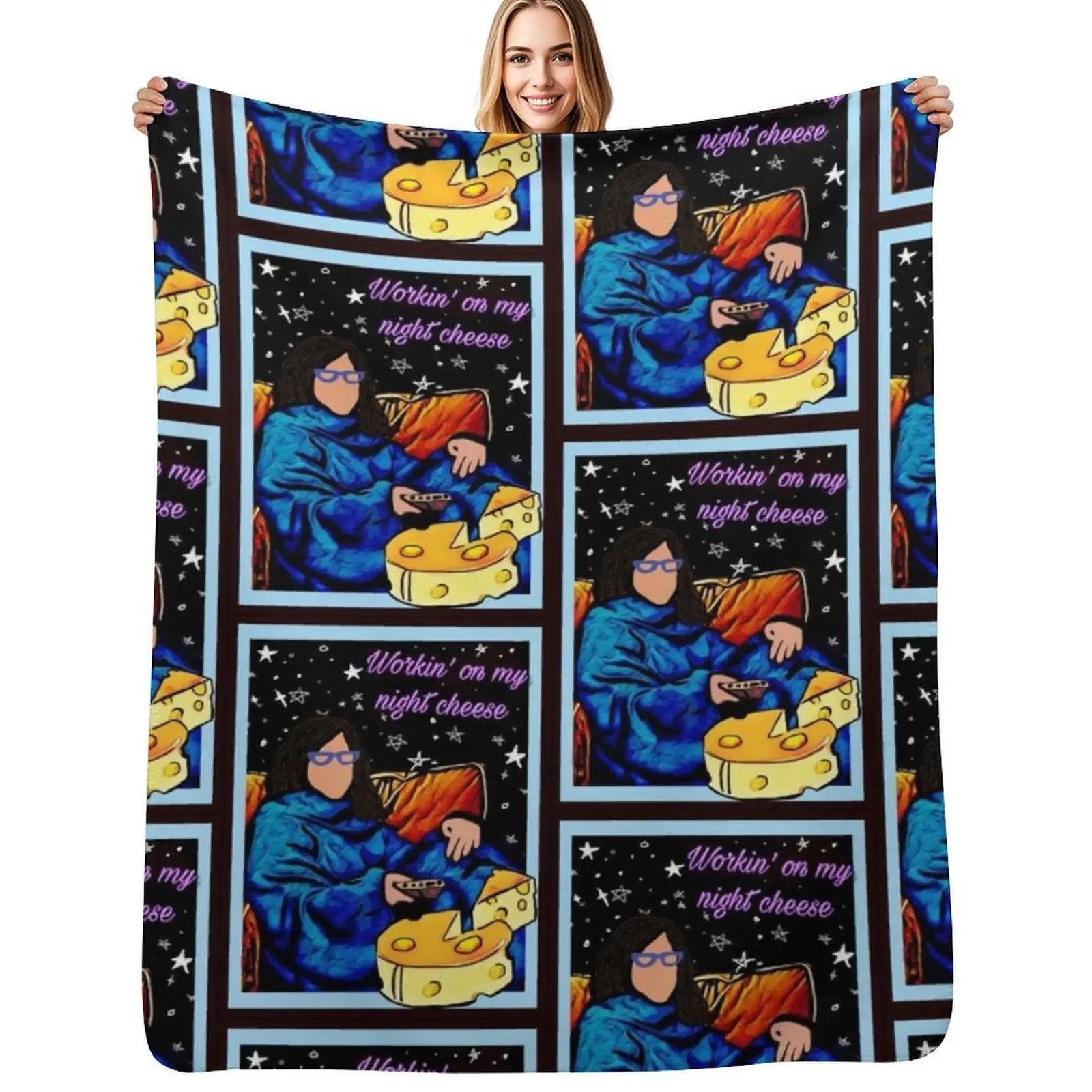 

Workin' on my Night Cheese: Liz Lemon. Throw Blanket Multi Purpose Soft Warm Blanket for Home Travel