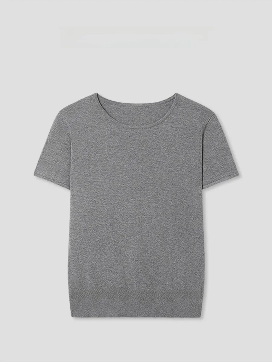 Romish Studio Women's Slim Fit Short Sleeve T-Shirt Pure Color round Neck Ultra-Soft Cotton Casual Style Spring Fashion