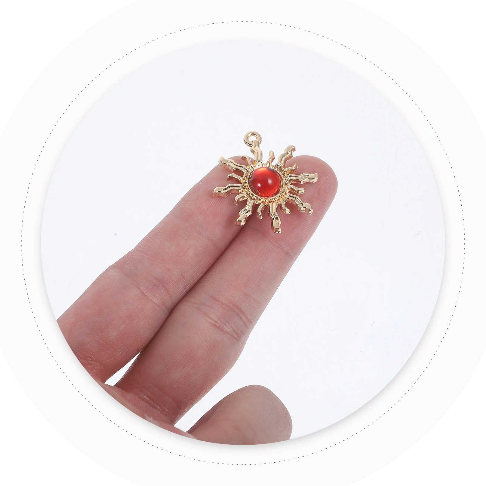 

30pcs Gemstone Sunflower Accessories Vintage Decor DIY Jewelry Material Flower Charms for Alloy Pendants Making Safe Creative