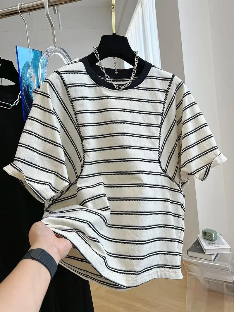 جرافيك تي شيرت قطن نصف كم Op فضفاض الخفافيش شريط قصير قمصان عادية قميص الصيف قميص أسود Y2k Ees #3