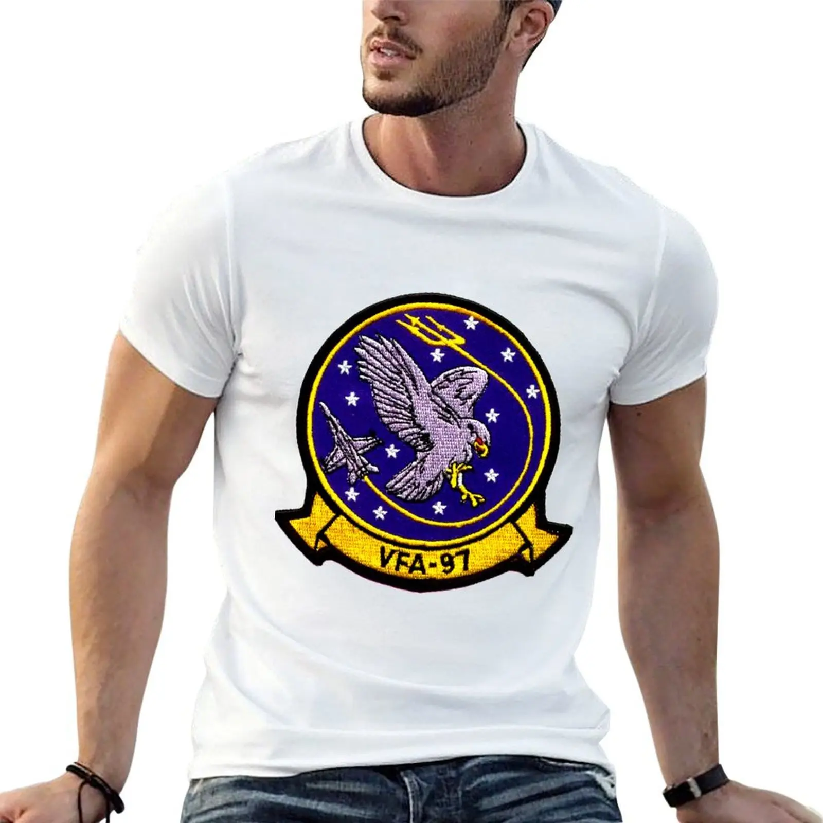 

VFA-97 Warhawks Patch T-Shirt t shirts with prints funny t shirts cotton t shirt for man 100 percent cotton T-shirt