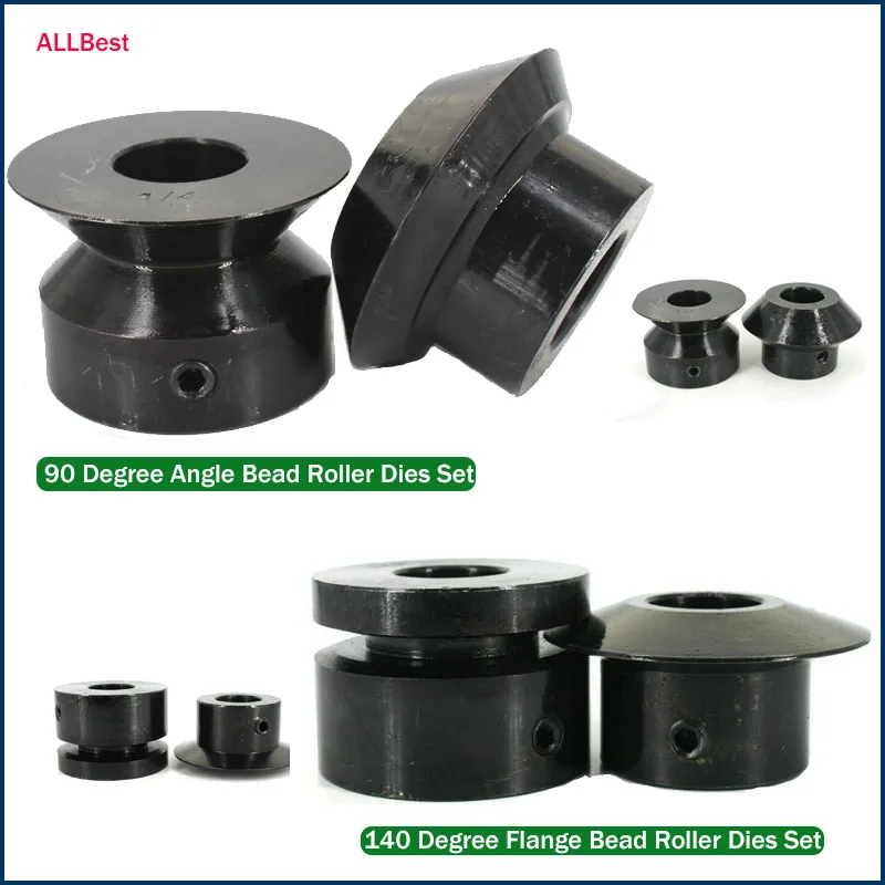 

140° Degree/90° 6.35mm(1/4") Flange Bead Roller Dies Set