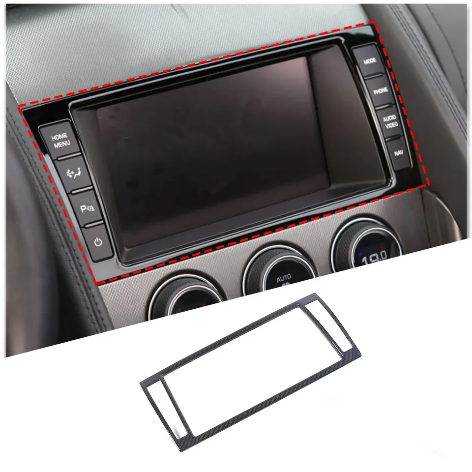 

Real Carbon Fiber Center Console Dashboard Display Trim For Jaguar F-Type 13-24