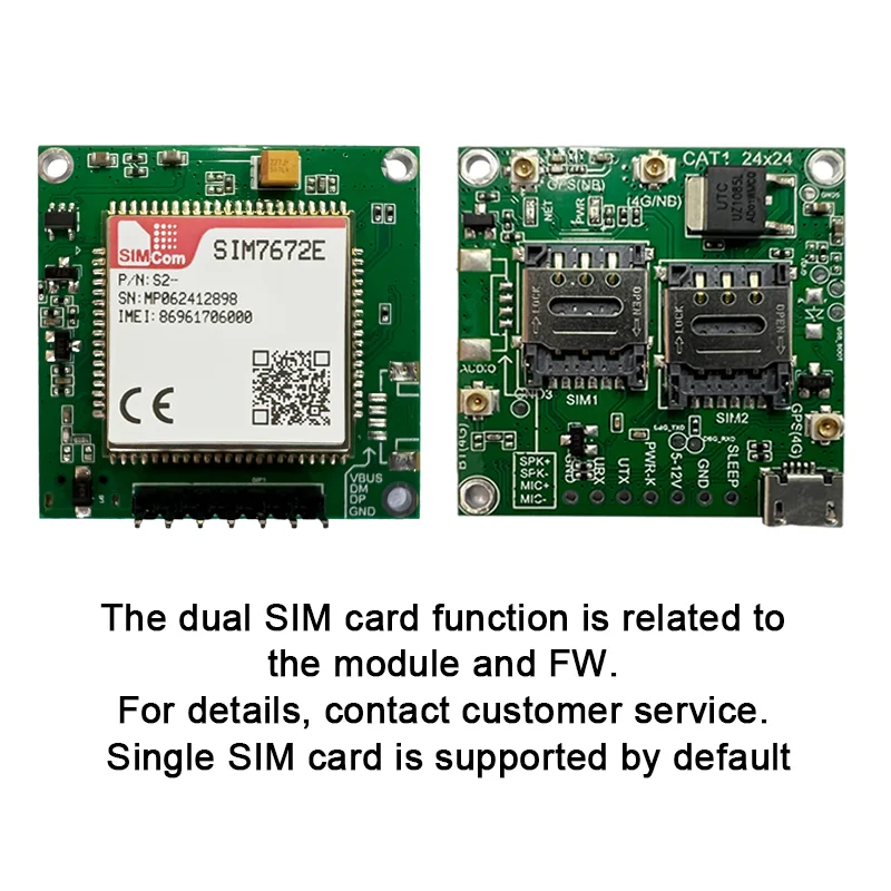 

Stock SIMcom SIM7672E SIM7672E-LNGV CAT1 Core Board Development Board LTE CAT1+4G Without GPS