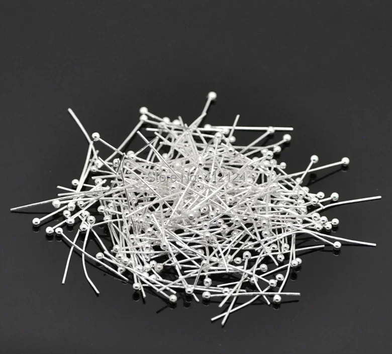 

15000 шт. посеребренные круглые иглы ручной работы с шаровой головкой, шпильки, подвески, фурнитура для ювелирных изделий 20x0,5 мм