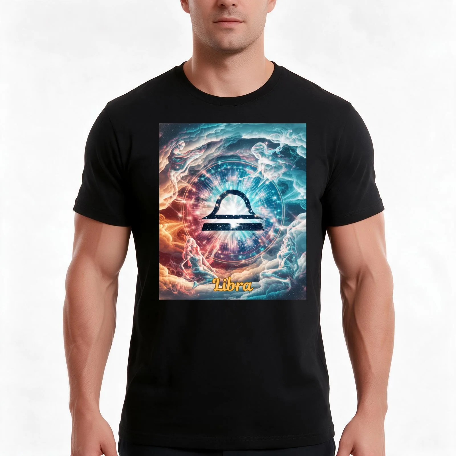 Libra Zodiac T-Shirt, Summer Casual Cotton Tee, Oversized Streetwear Tops, Vintage Graphic Print, Loose Fit Short Sleeve