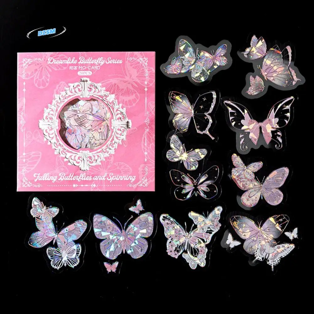 

DIY Crafts Fantasy Butterfly Sticker Decorative Handmade Ice Crystal Collage Decals Aesthetic Bling Butterfly Aesthetic Decals