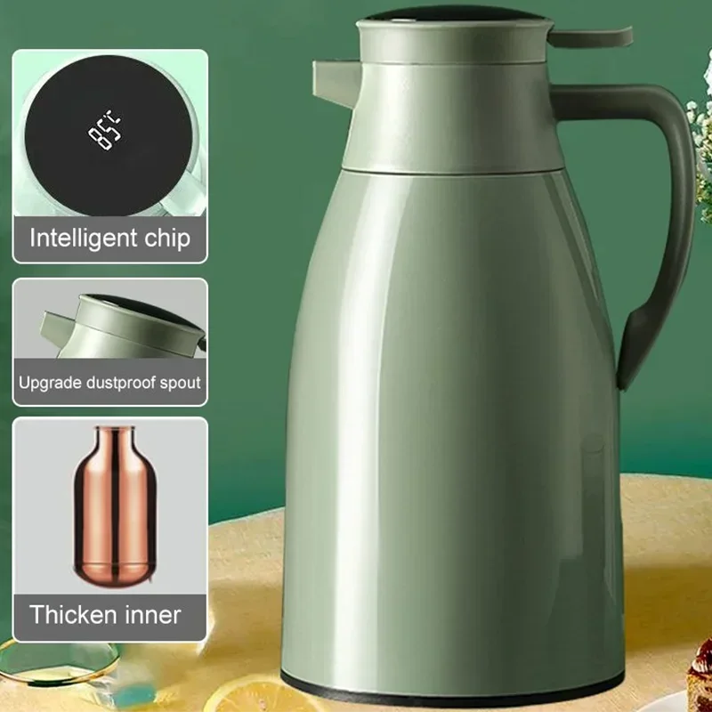 Hot Water Bottle Household Coffee Digital Vacuum Flasks Xiaomi 2L Thermos Kettle Digital Display Thermal Kettle Large Capacity