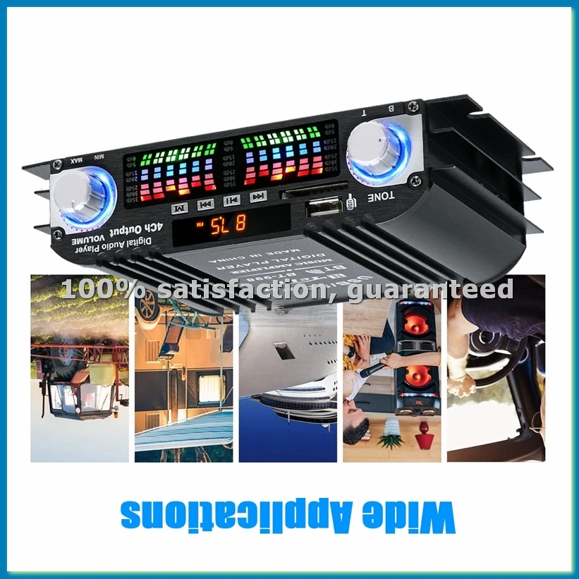 BT-998 HIFI Digital Audio Amplifier LCD Display ClassD Power Amplificador Bluetooth Radio Car Home Speaker FM USB SD-ELEC