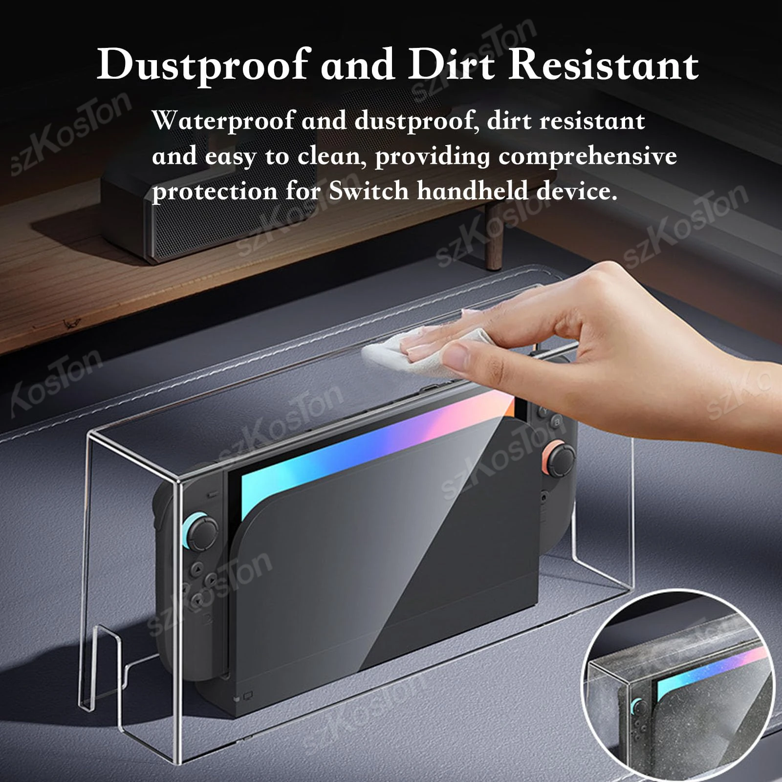 Capa protetora acrílica contra poeira para switch 2, console de jogos, capa protetora transparente, anti arranhões, à prova d'água, acessórios para jogos switch2