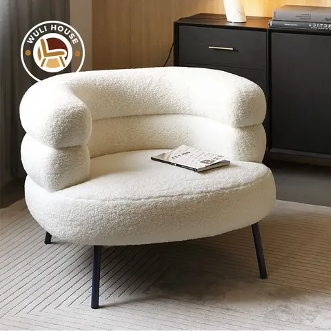 Wuli Huse 인터넷 연예인 BOBO 울 레이지 소파 의자, 거실 침실 드레싱 룸 싱글 소파 메이크업 의자