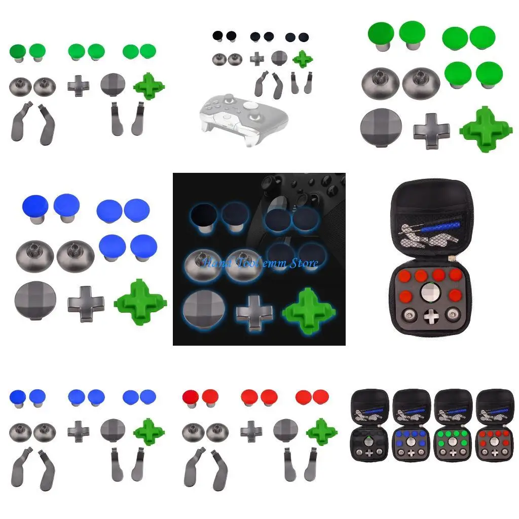 

H37F 18Pcs Replace Buttons Set Different Metal Analog Paddles for XB