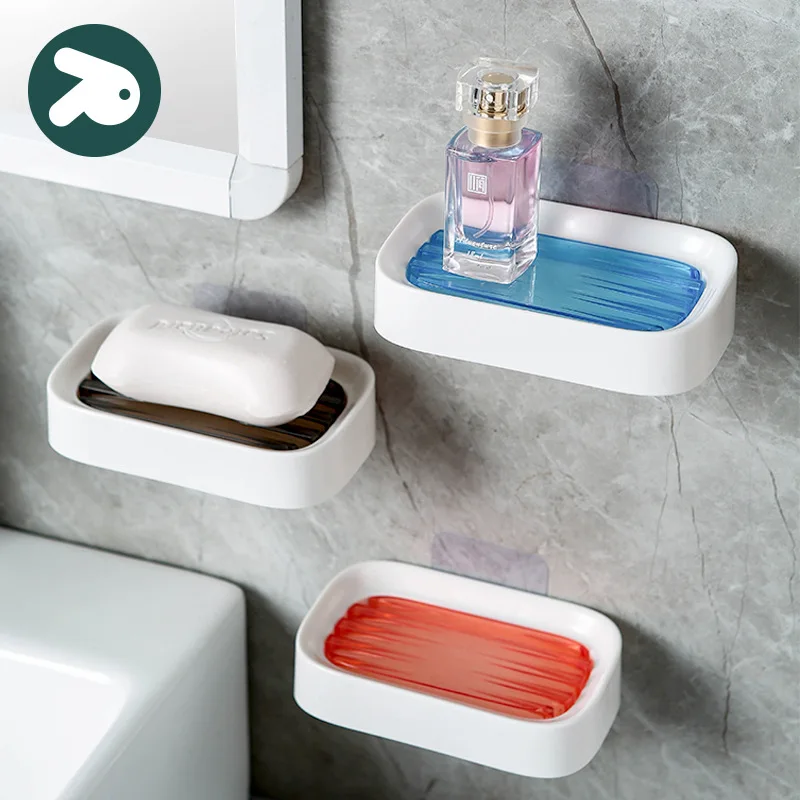 Double Layer Soap Dish Bathroom Dish Plate Case Plastic Drain Soap Box Home Travel Soap Holder Container Portable Soap Rack