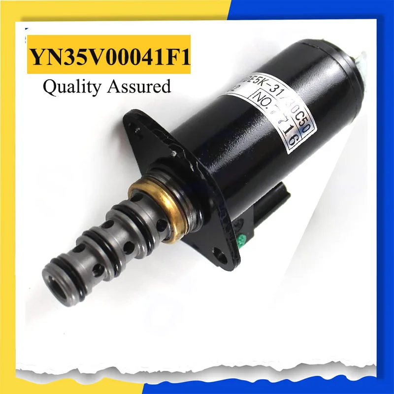 Hydraulic Pump Solenoid YN35V00041F1 KDRDE5K-31/30C50-102 Solenoid Valve for Kobelco SK200-6E SK210-6E SK230-6E Excavator Parts