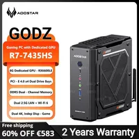 NEW AOOSTAR GODZ Mini PC AMD R7 7435HS 2x2.5G LAN WIFI6 2*DDR5 PCIE4.0 GDDR6 8G RX6600LE Discrete Graphics Game Desktop Computer