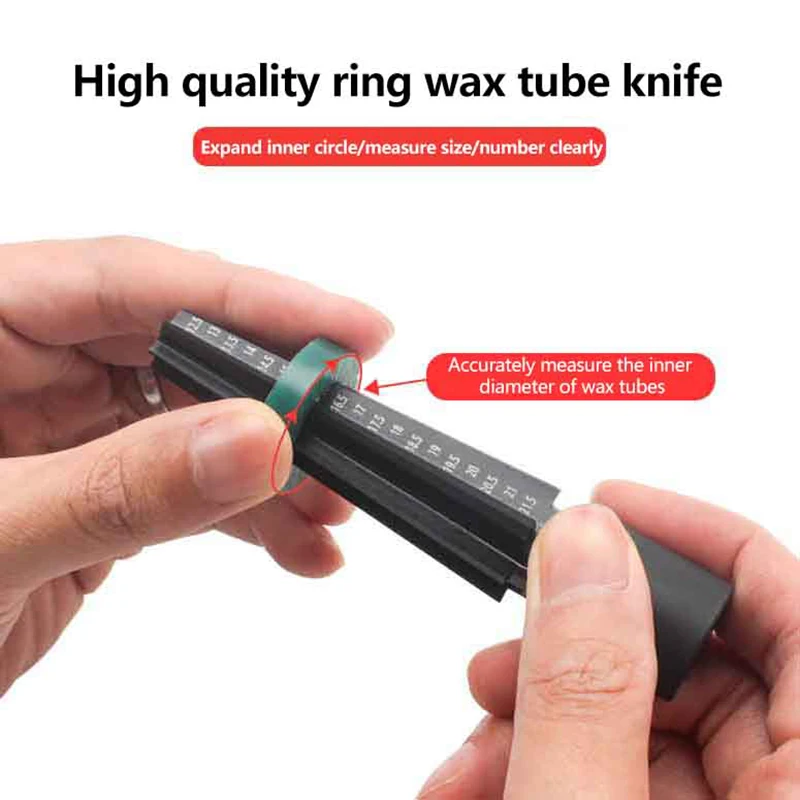 1Piece Black Wax Ring Sizer Mandrel Inner Wax Tube Cutter Enlarge Holes Of Carving Ring Molds Wax Pip Knife Jewelry Casting Tool