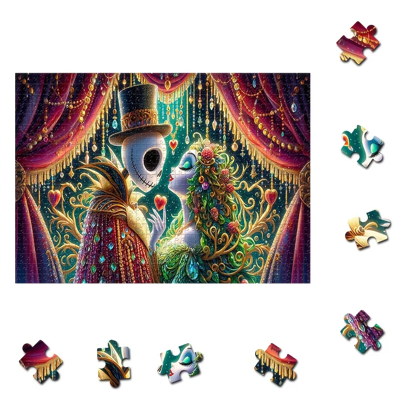 Nightmare Before Christmas Jack Skellington & Sally 1000pcs Jigsaw Puzzle - Challenging Large Jigsaw for Adults, Tim -Inspired