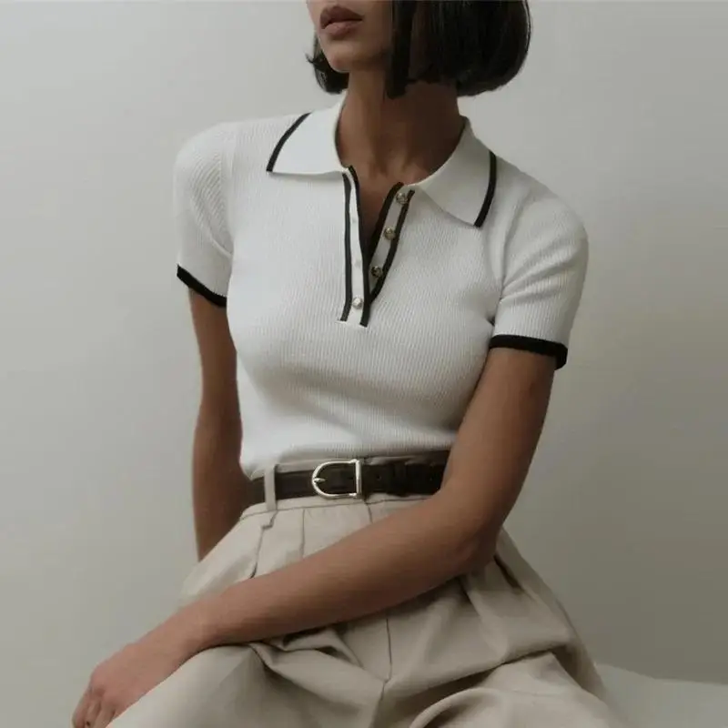 

Новая женская футболка W4827 irts Cool Sensation с тонким полосатым узором CleanFit CiWalk, подходящая футболка из ацетатного волокна Ain Brand