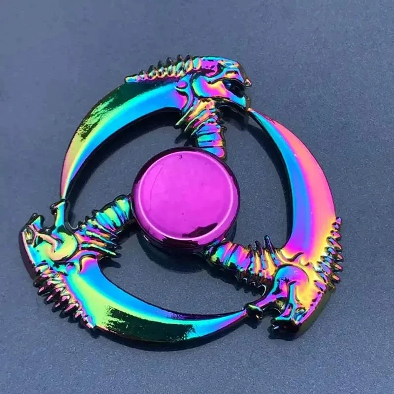 3Pcs Rainbow Color Fingertip Gyro Toy Metal Spinner Colorful High Speed Hand Spinners Fidget Toy Stress for Adults Decompression